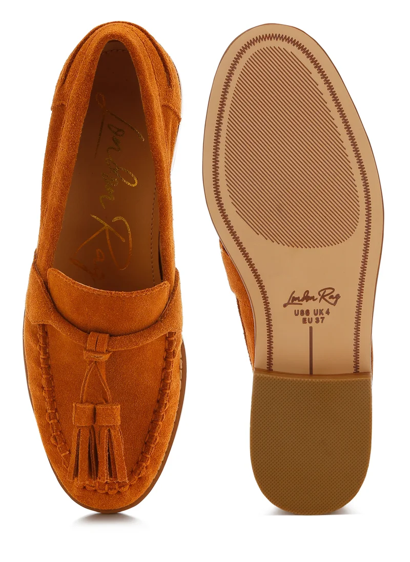 London Rag Tassels Detail Suede Loafers