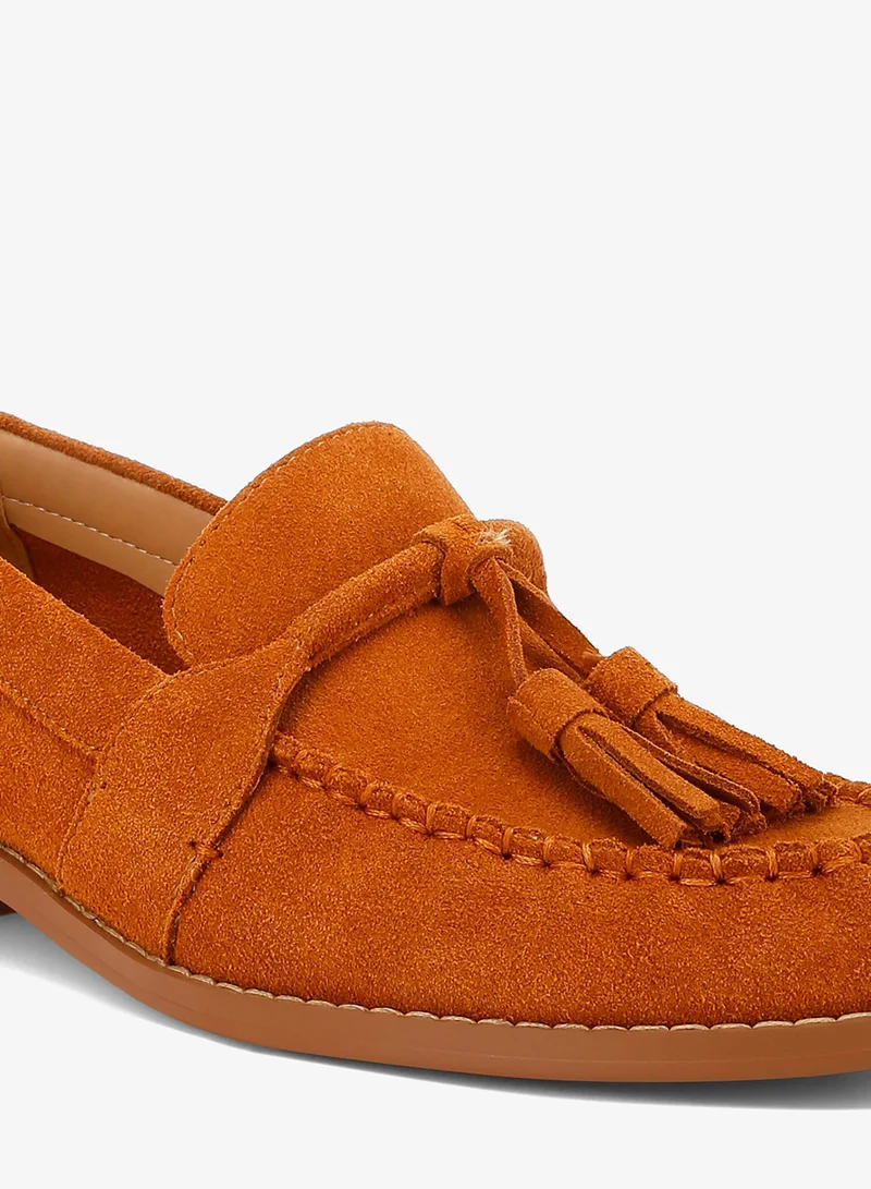 London Rag  Tassels Detail Suede Loafers for Women | Best Price UAE