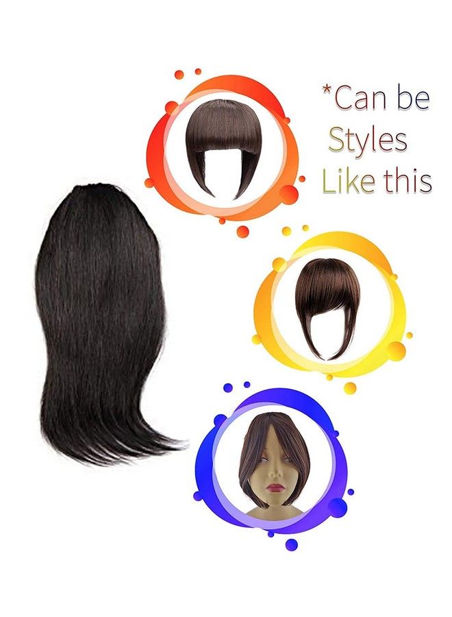 Rapidsflow وصلات شعر صناعية أمامية مع غرة شعر بدون قص للنساء والفتيات باللون الأسود (بني غامق) - Image 4