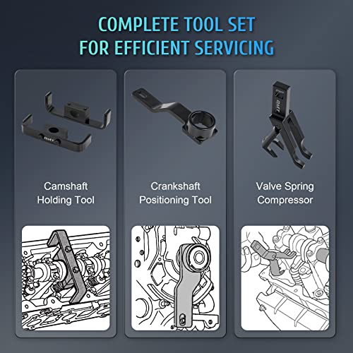 Orion Motor Tech Camshaft Holding Tool Kit with Valve Spring Compressor, Crankshaft Positioning Tool, 4pc Camshaft Alignment Timing Tool Set Compatible with Ford 4.6L 5.4L 6.8L 2V 4V Engines - Image 3