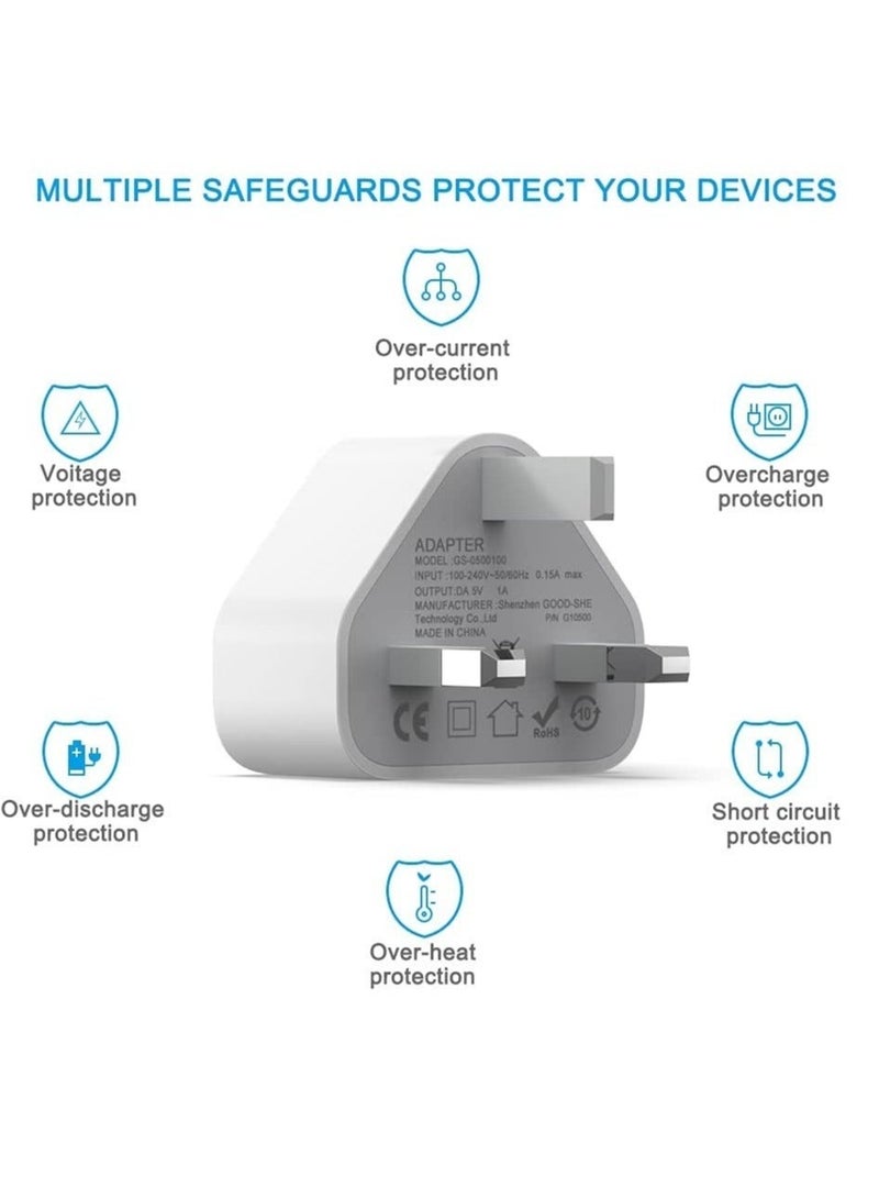 5V 1A Power Adapter Supply, USB Charger Cable and Plug Compatible for i Phone 5S, 6, 6S, 6 Plus, 6S Plus, 7, 7 Plus, 8, 8 Plus, XS, X, XS Max, 11, XR, i Pod Touch 5G Power Cord - Image 4