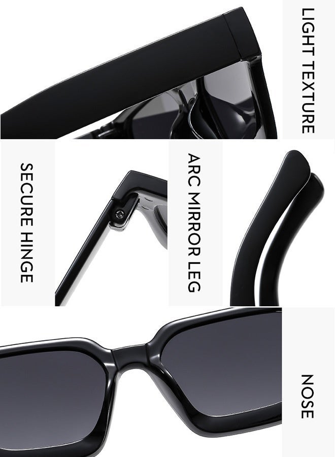 CIKJUK Square Sunglasses Men Women Retro Classic Sun Glasses Leisure  Men's Women's Sunglass UV Protection Shades Retro Eyewear Man Sun Glas Black - Image 4