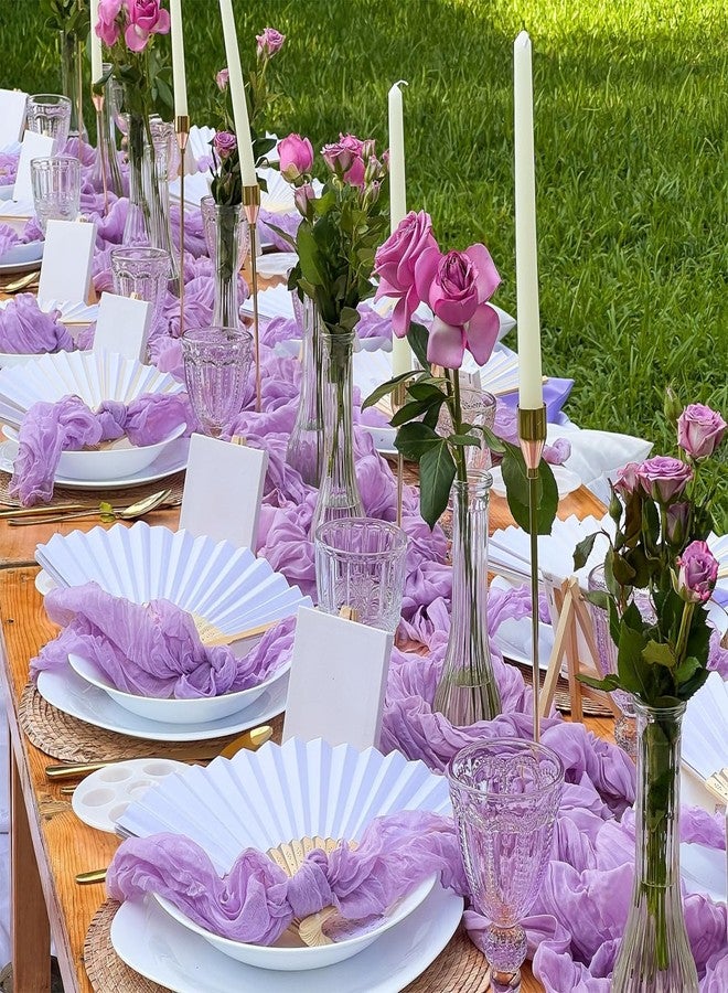 BLUETOP Lilac Purple Cheese Cloth Table Runner Boho Romantic 10ft Gauze Cheesecloth Table Runner for Baby Shower Decoration Wedding Bridal Shower Summer Spring Table Decor - Image 2