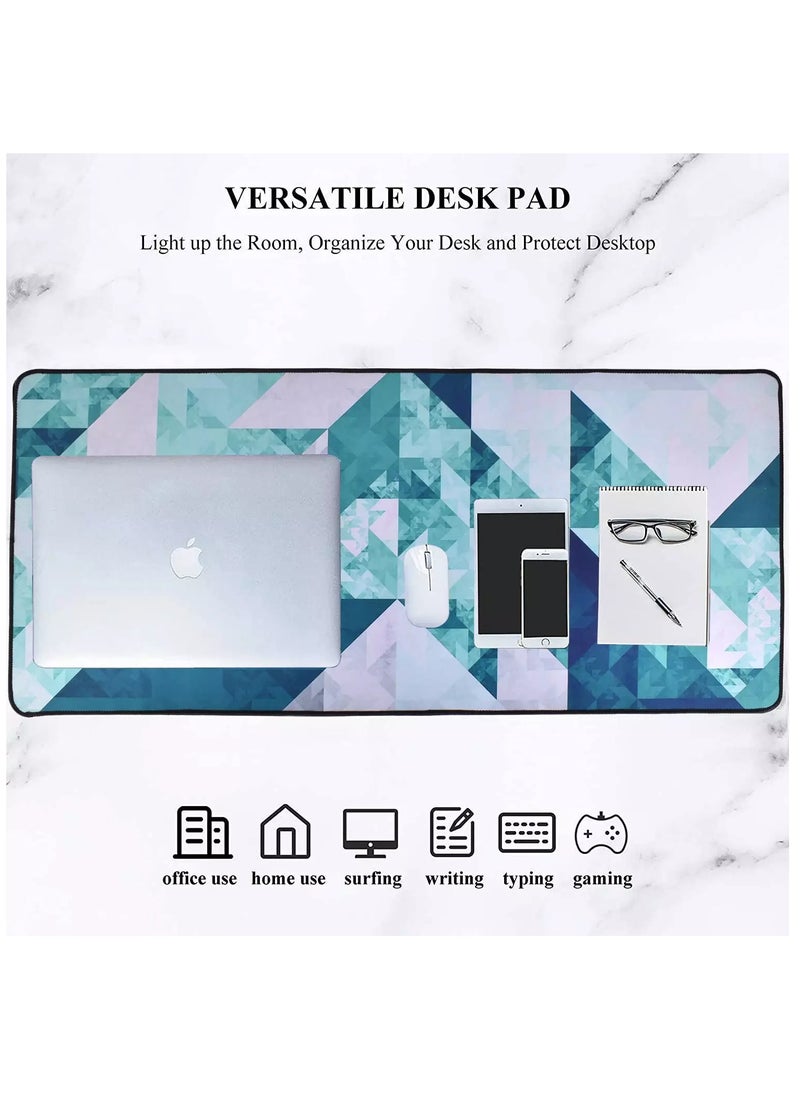 Gaming Mouse Pad Green Crystal - Extra large for Keyboard & Mouse - Size 90 X 40 CM