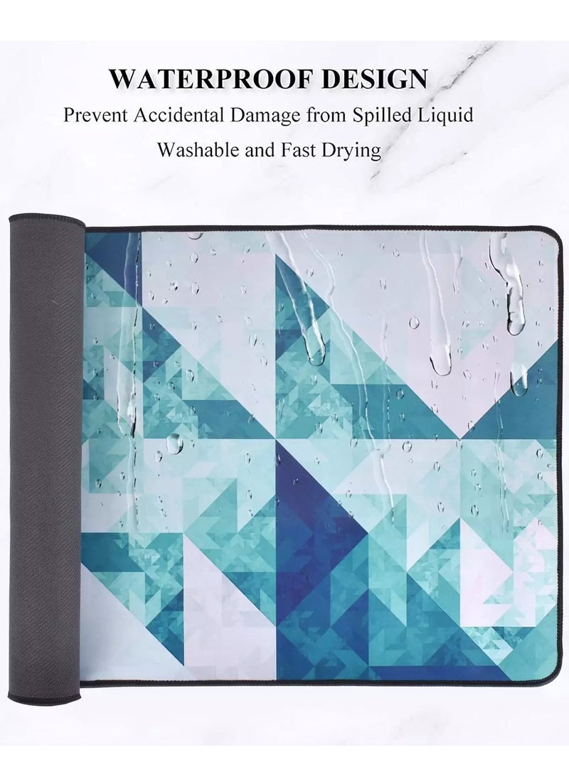 Gaming Mouse Pad Green Crystal - Extra large for Keyboard & Mouse - Size 90 X 40 CM