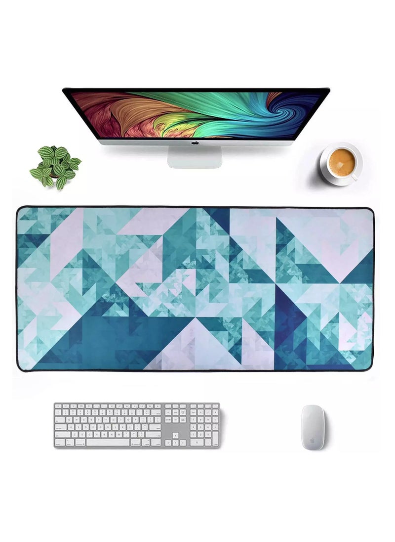 Gaming Mouse Pad Green Crystal - Extra large for Keyboard & Mouse - Size 90 X 40 CM