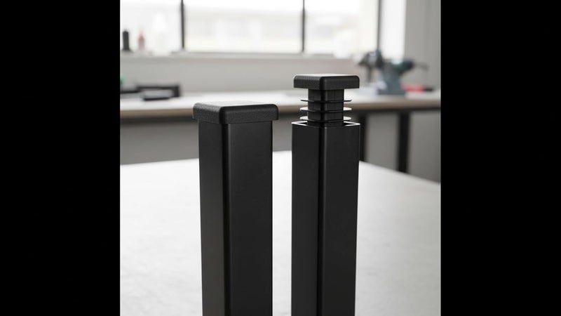 Flyshop 15 x 15 mm, 19/32" x 19/32" OD Square Tubing End Caps Black Plastic Pipe Tube Plugs Chair Glide Insert 8 Pack - Image 3