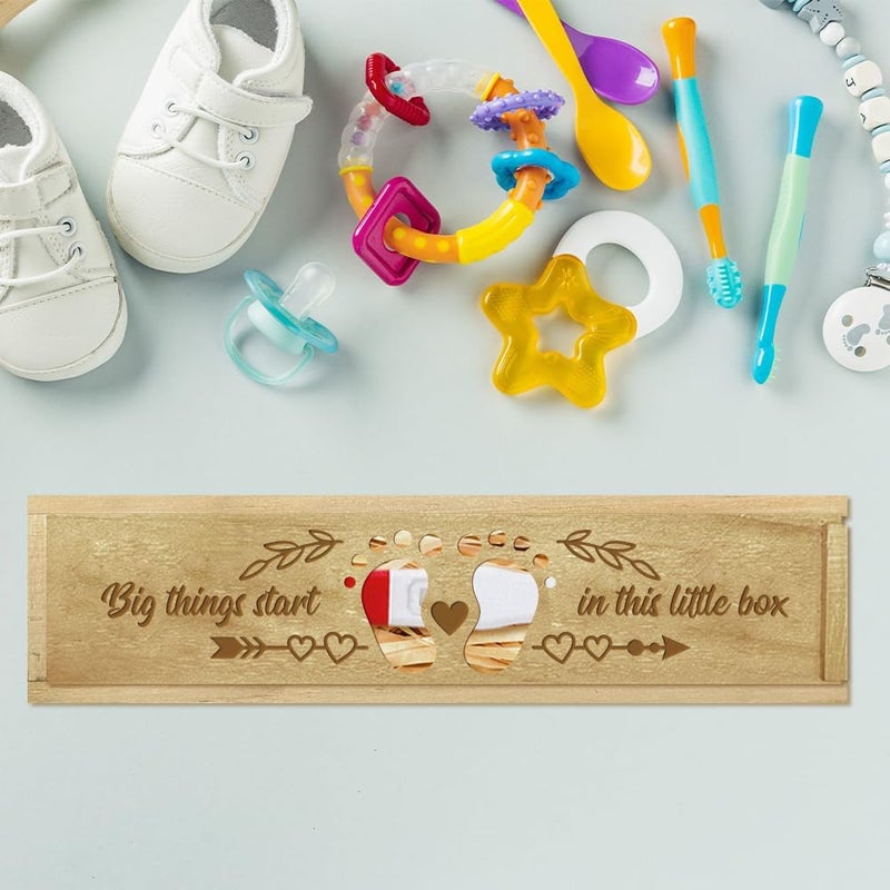 Demand-based stock planning CHGCRAFT Pregnancy Test Keepsake Box Love Hollow Footprints Wooden Push Pull Pregnancy Announcement Gifts Box with Raffia Ribbon Announcement Gifts for Dad Husband, 8x2x1.2inch Oil resistant Ready post purchase fulfill Upgraded quality Versatile application Light & sturdy Low wear optimized build Repeated use friendly design Multi item matching Worldwide simple practical design Elegant practical design Regulated warehouse storage Easy lifting build Nationwide courier network Multi usage Indoor outdoor all-purpose fit Multiple local stock source Dust proof Local licensed courier Varied size selections Safe approved storage space Strategic warehouse site Easy transit optimized build Batch uniform stable quality Growing order stock support - Image 4