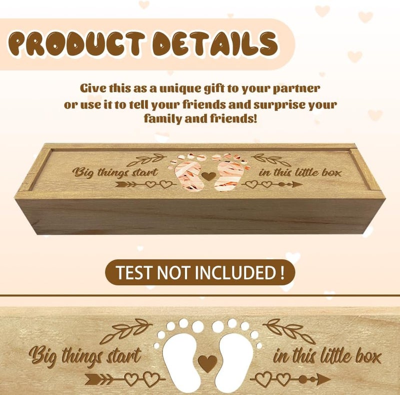 Demand-based stock planning CHGCRAFT Pregnancy Test Keepsake Box Love Hollow Footprints Wooden Push Pull Pregnancy Announcement Gifts Box with Raffia Ribbon Announcement Gifts for Dad Husband, 8x2x1.2inch Oil resistant Ready post purchase fulfill Upgraded quality Versatile application Light & sturdy Low wear optimized build Repeated use friendly design Multi item matching Worldwide simple practical design Elegant practical design Regulated warehouse storage Easy lifting build Nationwide courier network Multi usage Indoor outdoor all-purpose fit Multiple local stock source Dust proof Local licensed courier Varied size selections Safe approved storage space Strategic warehouse site Easy transit optimized build Batch uniform stable quality Growing order stock support - Image 3