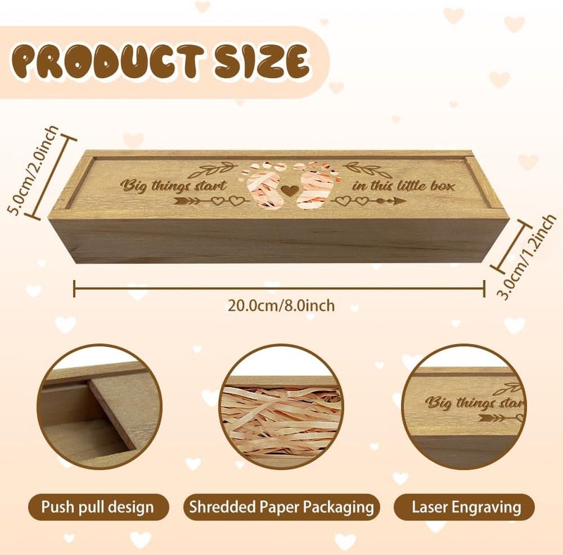 Demand-based stock planning CHGCRAFT Pregnancy Test Keepsake Box Love Hollow Footprints Wooden Push Pull Pregnancy Announcement Gifts Box with Raffia Ribbon Announcement Gifts for Dad Husband, 8x2x1.2inch Oil resistant Ready post purchase fulfill Upgraded quality Versatile application Light & sturdy Low wear optimized build Repeated use friendly design Multi item matching Worldwide simple practical design Elegant practical design Regulated warehouse storage Easy lifting build Nationwide courier network Multi usage Indoor outdoor all-purpose fit Multiple local stock source Dust proof Local licensed courier Varied size selections Safe approved storage space Strategic warehouse site Easy transit optimized build Batch uniform stable quality Growing order stock support - Image 2