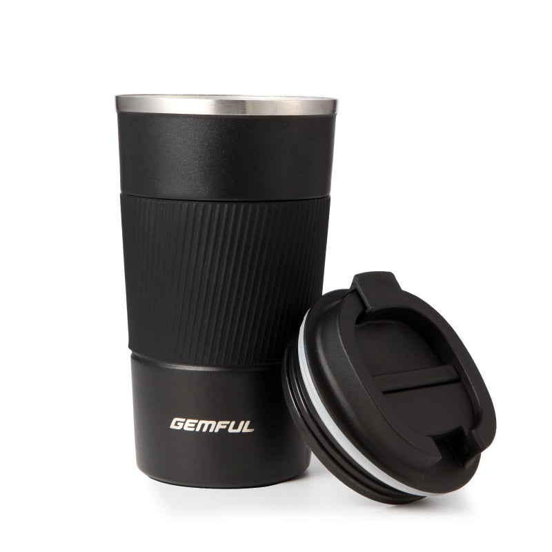 GEMFUL 17oz Travel Coffee Mug To Go with Lid Stainless Steel Insulated Cups Reusable Tumbler Leak Proof Coffee Lovers Gift for Hot Cold Drinks Women Men Office Car (Black) - Image 1