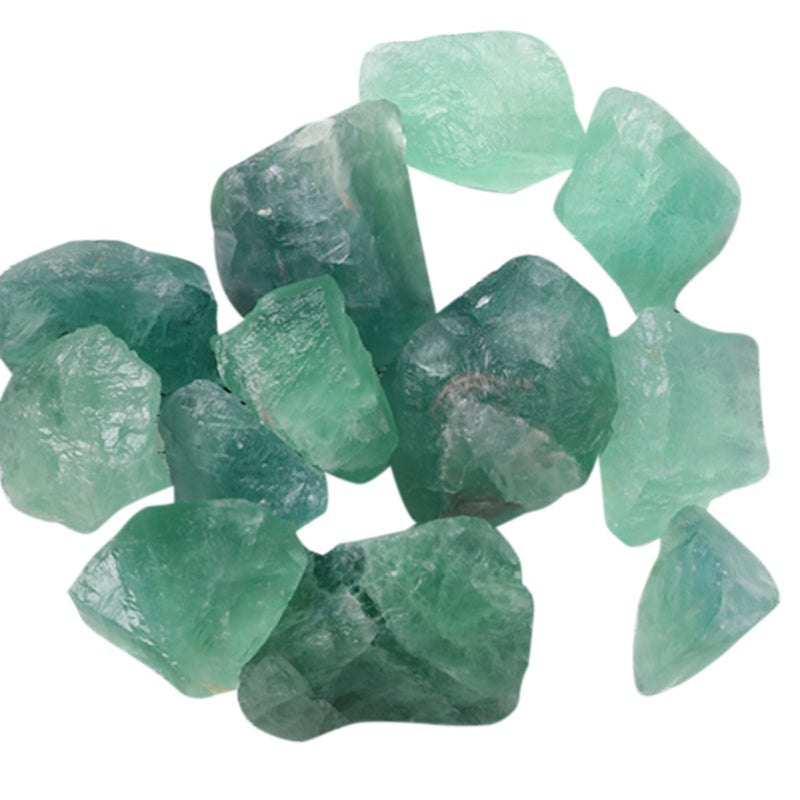 Green Fluorite Crystal Natural Raw Stones 1-2cm 100g for Jewelry Making Chakra Balancing - Aromatherapy Incense Stone for Reiki Healing Home Decoration - Image 1
