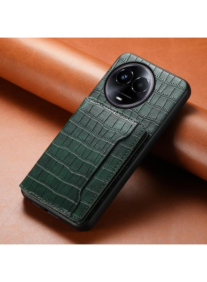 Denior Case For Realme 11 5G Crocodile Texture Card Bag Design Full Coverage Phone Case - Image 2