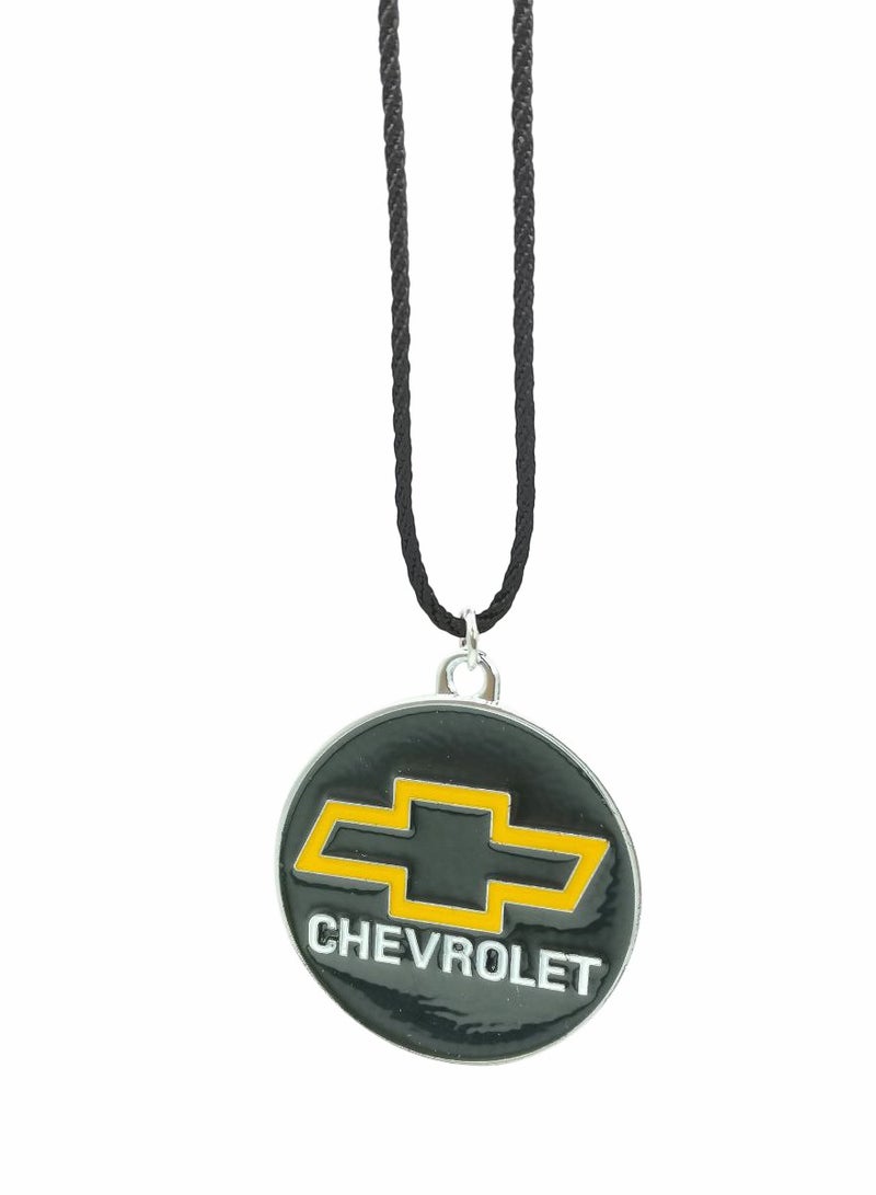 شيفروليه شعار مرآة معلقة قلادة معدنية صغيرة سيارة الديكور سلسلة قلادة 1 قطعة - Image 2