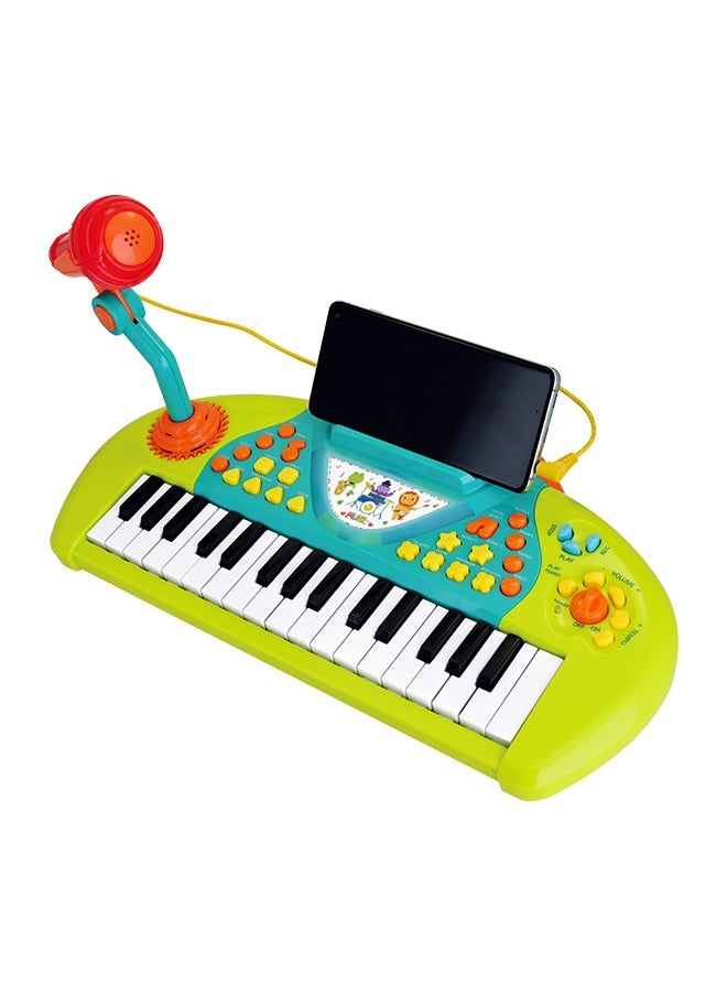 Hapee Capee Karaoke Recording Keyboard, Musical Keyboard Toys for Babies and Toddlers, Includes Flashing lights, 8 Musical instrument sounds, 8 Music style rhythm, 3 drums sounds and 19 demo melodies, Best Gift toys for 24+ months.  - Image 4