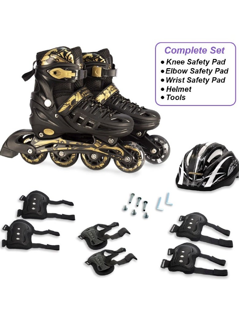 Inline and Roller Skates Shoes for Kids Youth full Set With Helmet and Protection