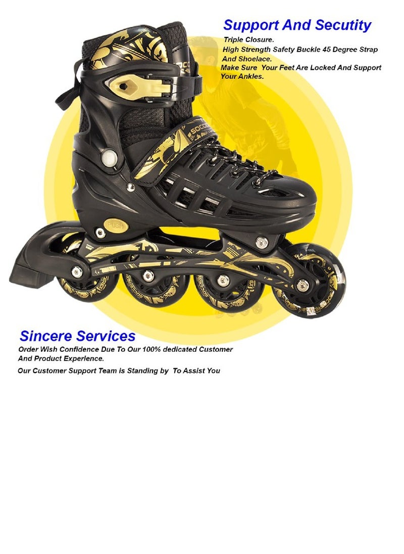 Inline and Roller Skates Shoes for Kids Youth full Set With Helmet and Protection