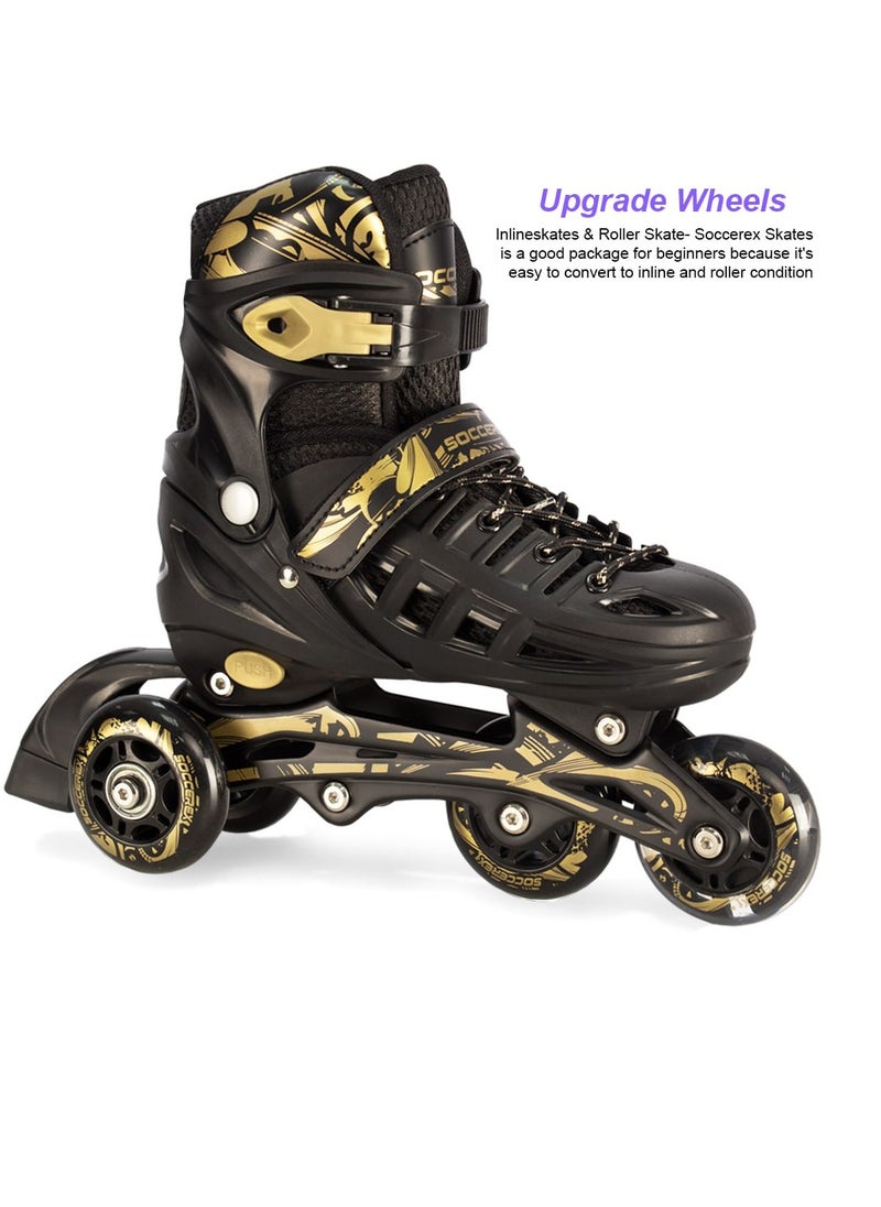 Inline and Roller Skates Shoes for Kids Youth full Set With Helmet and Protection