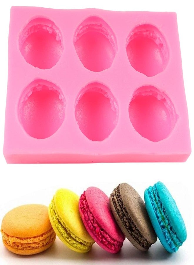 QDMOLDS قوالب سيليكون ثلاثية الأبعاد للماكارون من كيو دي مولدز، 6 تجاويف، قوالب ماكارون، هامبرغر، فوندان، قوالب حلوى الشوكولاتة لتزيين الكيك، زينة الكب كيك، طين بوليمر، عجينة سكر، صابون صغير، كرات استحمام فوارة - Image 1