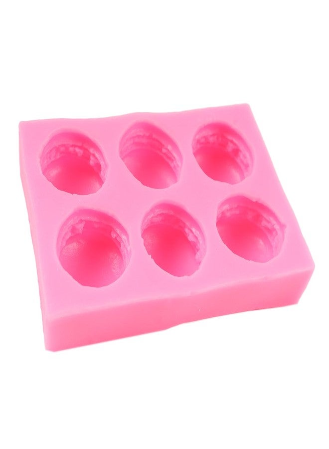 QDMOLDS قوالب سيليكون ثلاثية الأبعاد للماكارون من كيو دي مولدز، 6 تجاويف، قوالب ماكارون، هامبرغر، فوندان، قوالب حلوى الشوكولاتة لتزيين الكيك، زينة الكب كيك، طين بوليمر، عجينة سكر، صابون صغير، كرات استحمام فوارة - Image 4