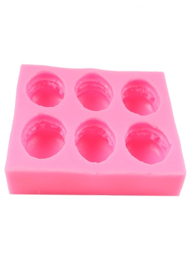 QDMOLDS قوالب سيليكون ثلاثية الأبعاد للماكارون من كيو دي مولدز، 6 تجاويف، قوالب ماكارون، هامبرغر، فوندان، قوالب حلوى الشوكولاتة لتزيين الكيك، زينة الكب كيك، طين بوليمر، عجينة سكر، صابون صغير، كرات استحمام فوارة - Image 5