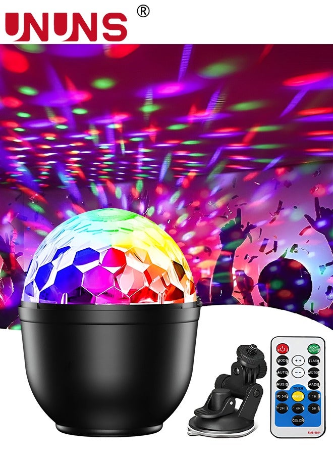 UNUNS Disco Ball Light For Party,Mini DJ Strobe Light With 15 Colors,Remote Control Party Lights USB Disco Stage Light For Home Dance Birthday - Image 1
