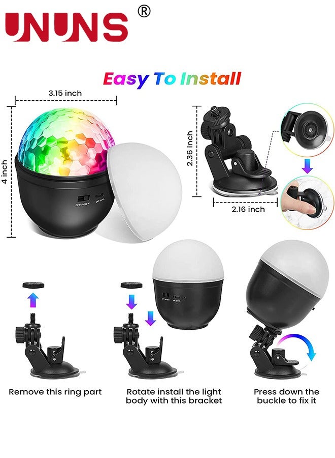 UNUNS Disco Ball Light For Party,Mini DJ Strobe Light With 15 Colors,Remote Control Party Lights USB Disco Stage Light For Home Dance Birthday - Image 3