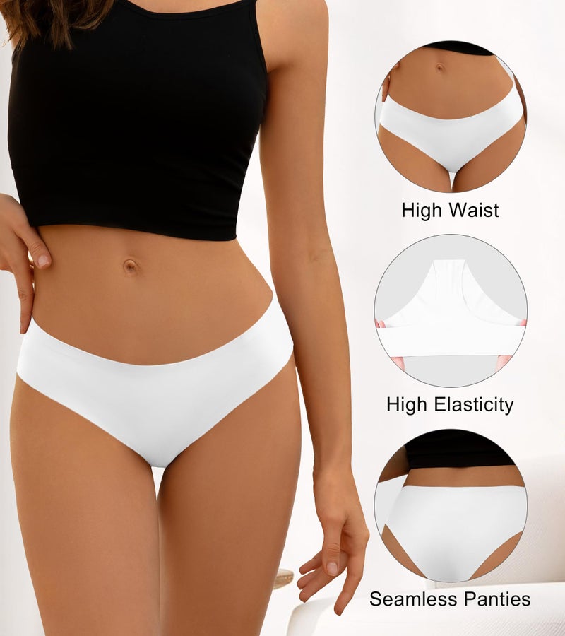DEANGELMON Seamless Underwear for Women No Show Bikini Panties Comfortable Stretch Invisible Ladies Hipster Briefs 6 Pack Large - Image 2
