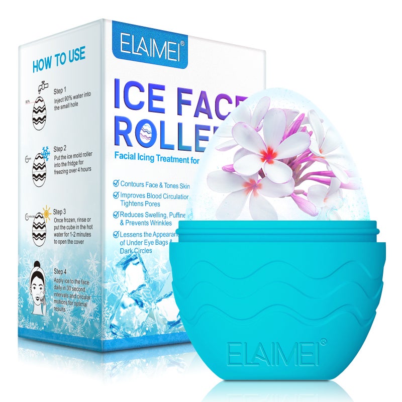 ELAIMEI Egg-Shaped Silicone Ice Compress Tool for Facial Massage and Swelling Relief - Image 1