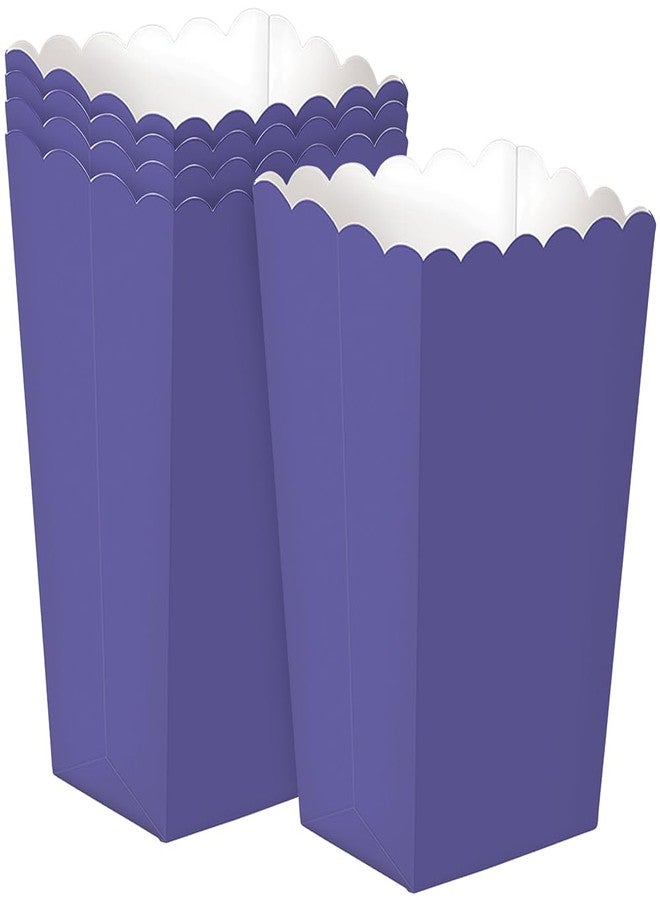 Amscan Adorable New Purple Small Scalloped Popcorn Box - 5.25" x 3.75" (5 Pieces) - Ideal for Birthday, Party Favors, Celebrations & More - Image 1