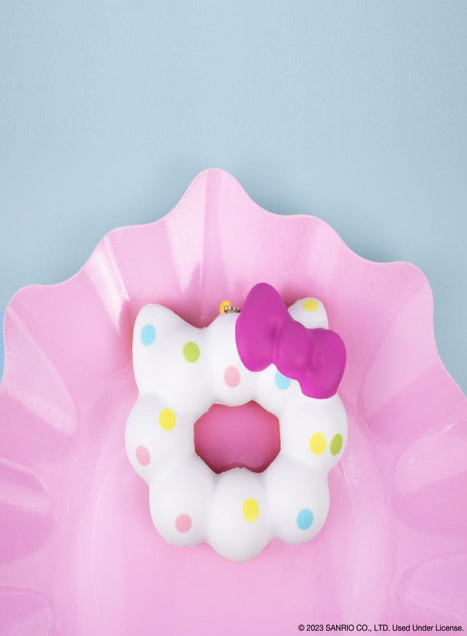 Hamee Hello Kitty Cute Mochi Donut SquiSHU Squishy Toys - Slow Rising Squishy Toy Keychain for Party Favors, Stress Ball, Birthday Gifts, Kawaii Squishy for Kids, Girls, Boys, Adults - White - Image 5