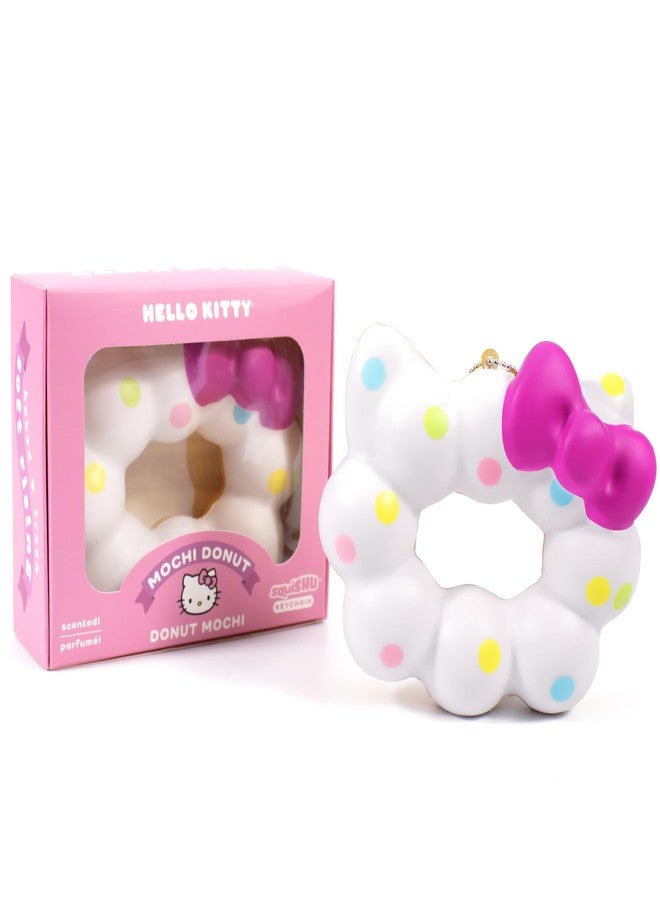 Hamee Hello Kitty Cute Mochi Donut SquiSHU Squishy Toys - Slow Rising Squishy Toy Keychain for Party Favors, Stress Ball, Birthday Gifts, Kawaii Squishy for Kids, Girls, Boys, Adults - White - Image 1