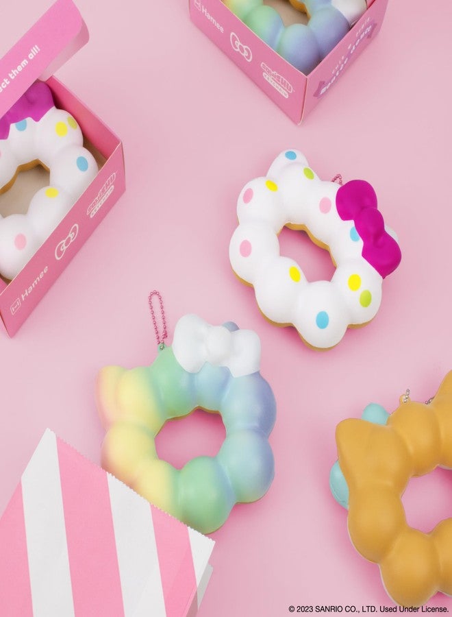 Hamee Hello Kitty Cute Mochi Donut SquiSHU Squishy Toys - Slow Rising Squishy Toy Keychain for Party Favors, Stress Ball, Birthday Gifts, Kawaii Squishy for Kids, Girls, Boys, Adults - White - Image 4