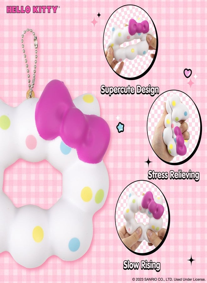 Hamee Hello Kitty Cute Mochi Donut SquiSHU Squishy Toys - Slow Rising Squishy Toy Keychain for Party Favors, Stress Ball, Birthday Gifts, Kawaii Squishy for Kids, Girls, Boys, Adults - White - Image 2