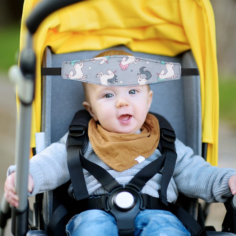 HESTYA 2 Pieces Baby Carseat Head Support Band Strap Headrest Stroller Seat Sleeping Headrest Neck Relief Head Strap Headband for Kids Children Toddler Infant(Unicorn) - Image 4