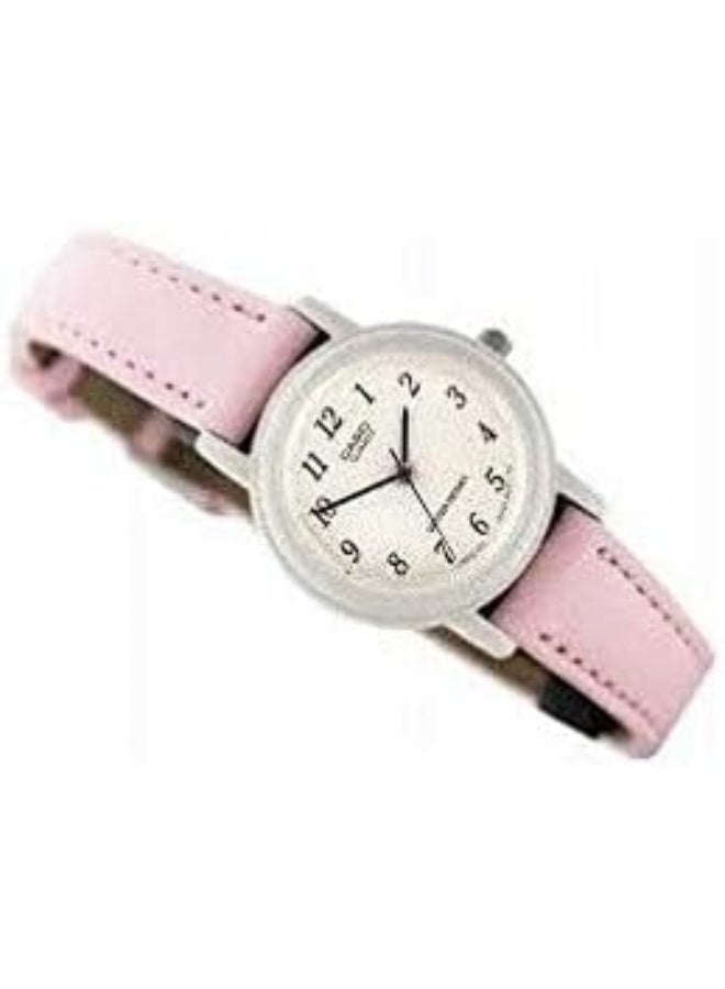 كاسيو ساعة كاسيو نسائية بقرص أبيض وسوار وردي - Image 5