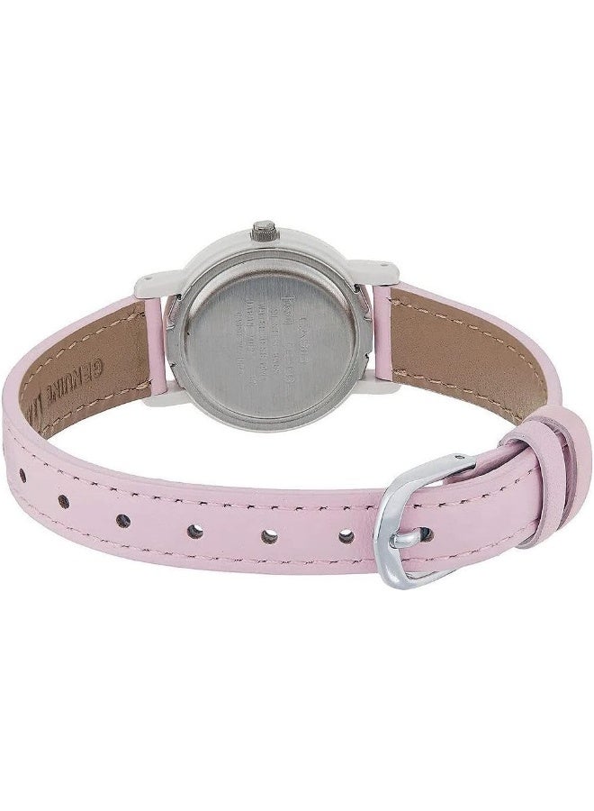 كاسيو ساعة كاسيو نسائية بقرص أبيض وسوار وردي - Image 4