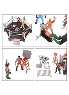 HAPTIME 32 Pcs Wrestling Toys For Kids Mini Wrestlers Playset With 12 Wrestling Action Figures 2 Wrestling Ring Many Realistic Accessories Birthday Gift For Boys And Girls Great For Cake Toppers  - Image 5