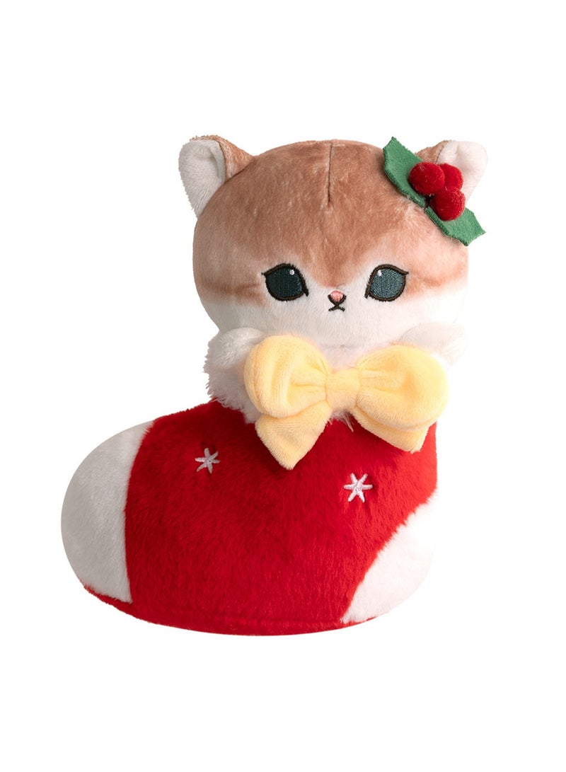 20cm Red Socks Cat Doll Plush Toy | Mofusand Character | Soft And Cute | Cartoon Doll | Suitable As A Gift For Children Over 3 Years Old - Image 1