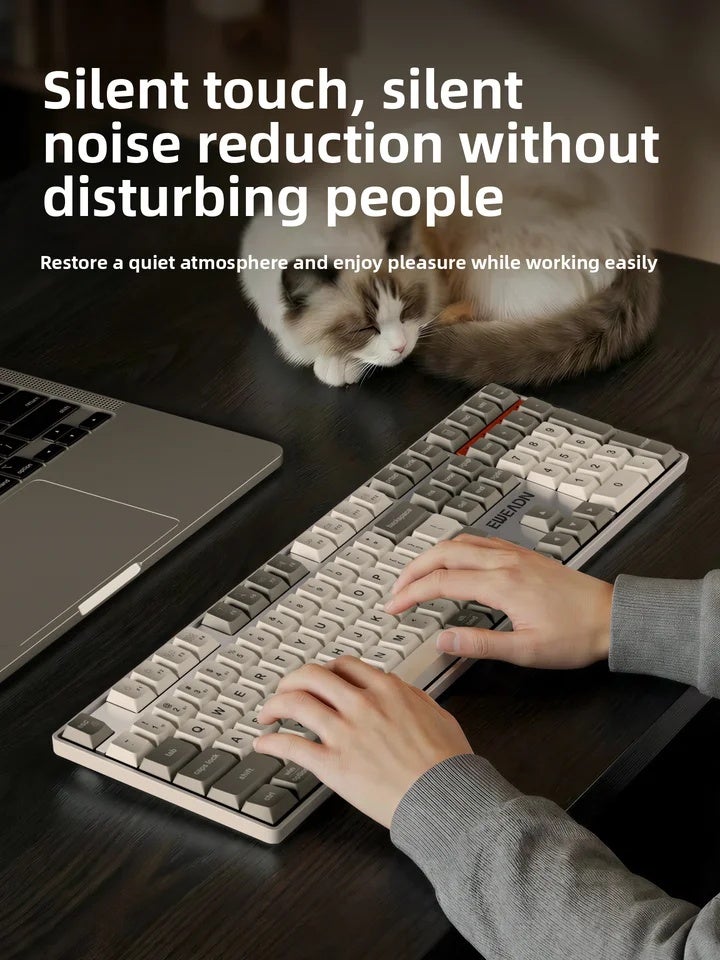 Eweadn VX108 Wireless Bluetooth Keyboard and Mouse Set Silent Membrane for Laptop Office - Image 3