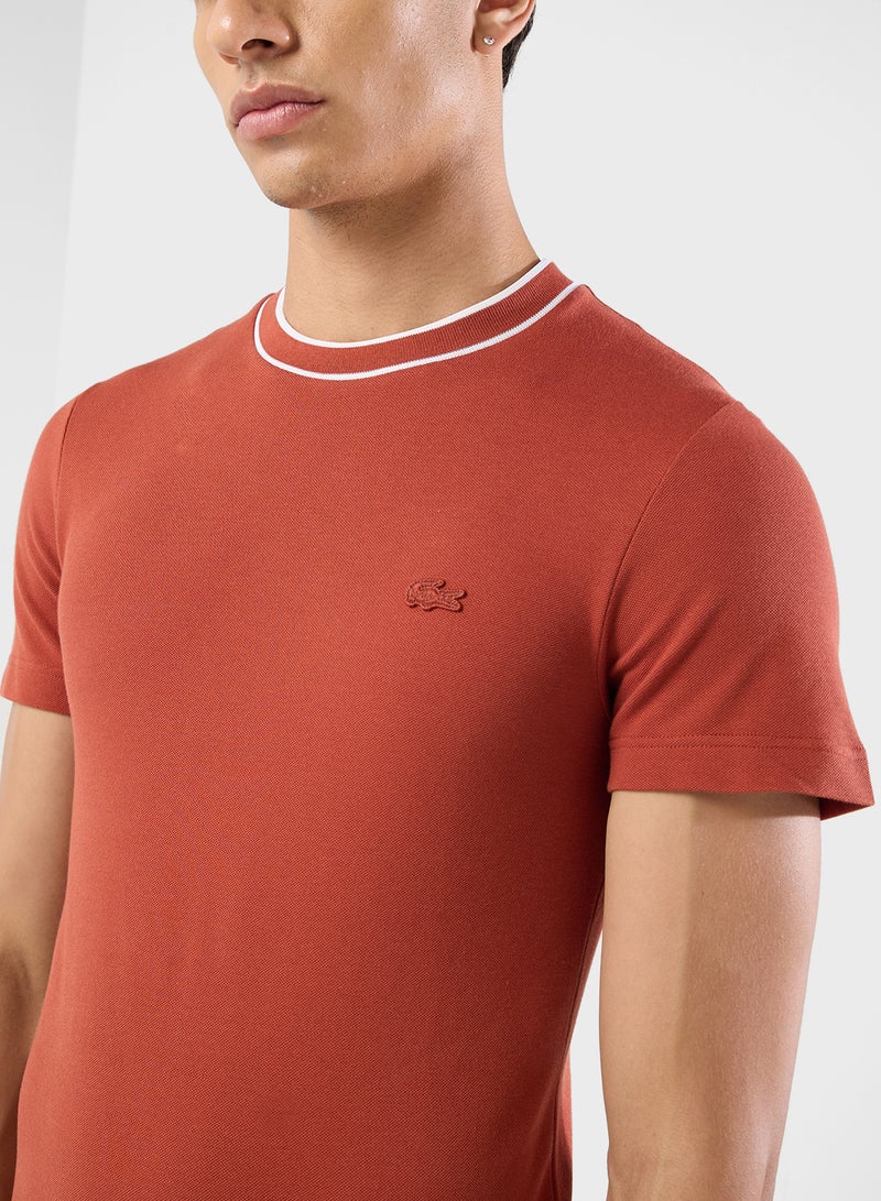 LACOSTE Logo Graphic Crew Neck Short Sleeve T-Shirt  - Image 3