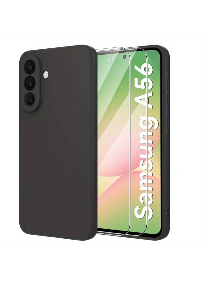 Houmt Samsung galaxy A56 Case Cover With 2-Pack Screen Protector Liquid Silicone Case Silky-Soft Touch Full-Body Protective Phone Case for Samsung A56 6.7-inch  - Image 1