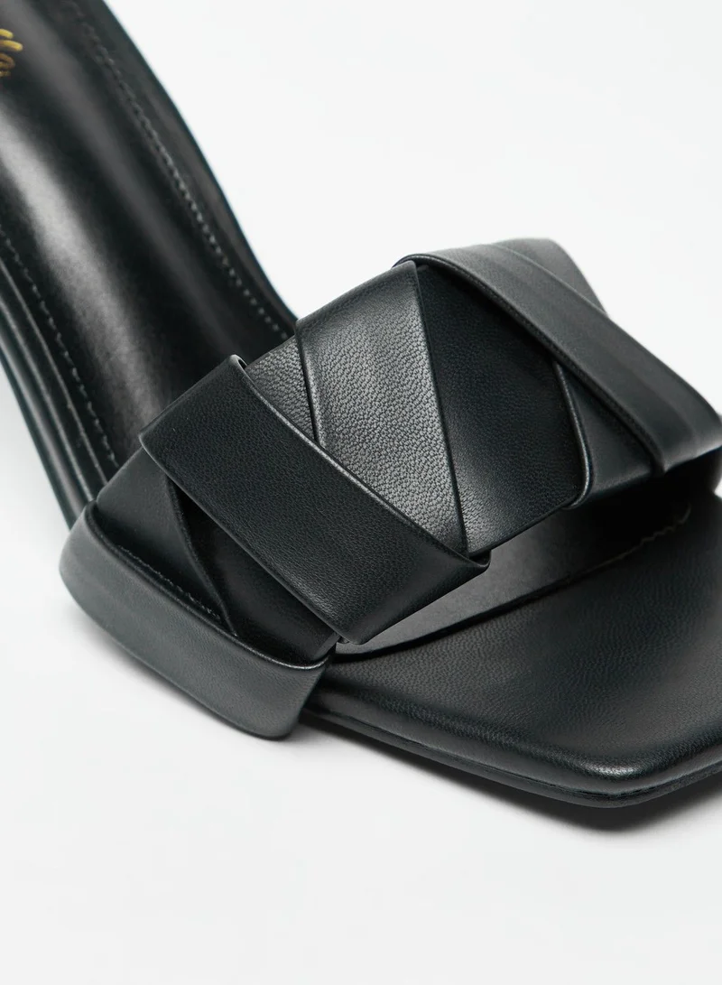 فلورا بيلا Textured Slip-On Sandals with Stiletto Heels
