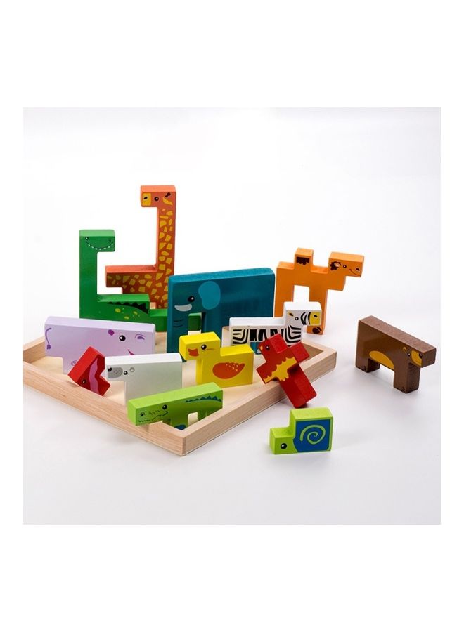 Wooden Brain Teasers Building Blocks Puzzles Set - Image 3