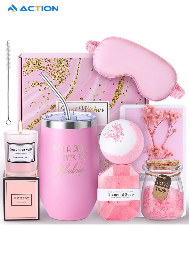 ACTION Gifts Basket for Women - Birthday Gifts for Women, Relaxing Spa Gift Basket Set, Unique Gift Ideas for Women, Gifts for Mom Sister Best Friend Wife, Coworker Teacher Nurse Gifts for Women - Image 1