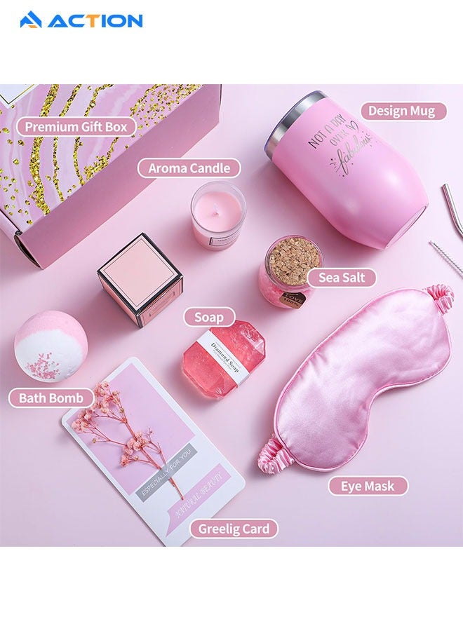 ACTION Gifts Basket for Women - Birthday Gifts for Women, Relaxing Spa Gift Basket Set, Unique Gift Ideas for Women, Gifts for Mom Sister Best Friend Wife, Coworker Teacher Nurse Gifts for Women - Image 3