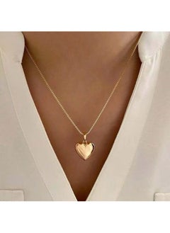 Huitich Minimalist Gold Colour Heart Pendant Jewelry Set – Necklace & Earrings  - Image 4