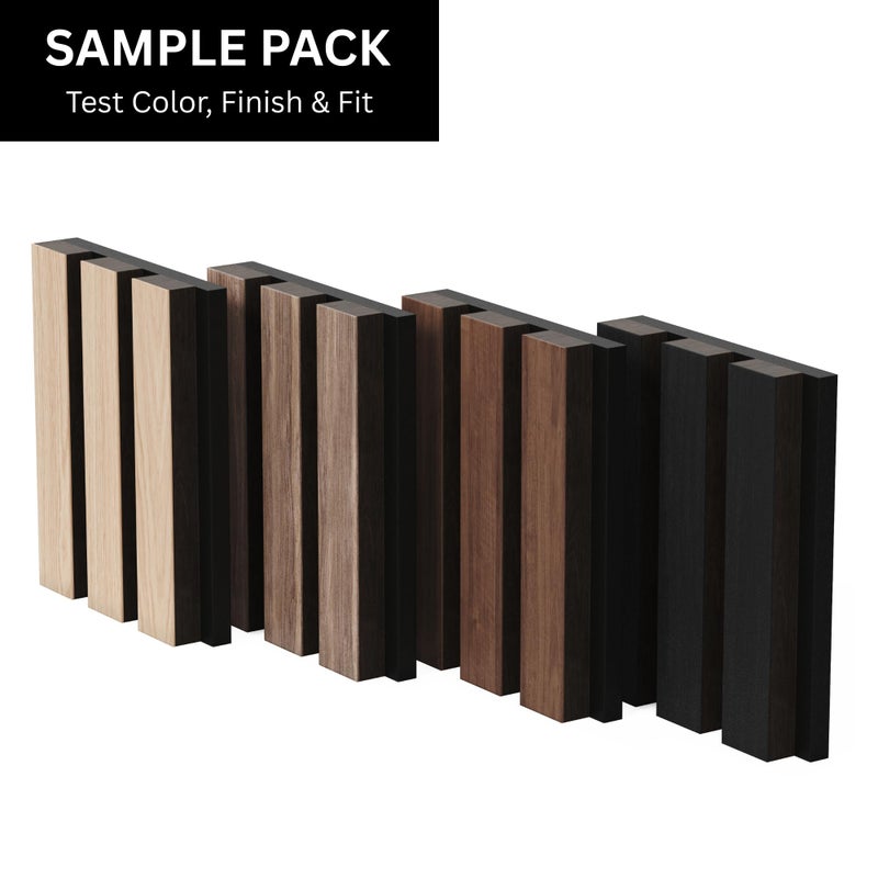 COREMINDED Samples-Pack Acoustic Slat Wall Panels - Soundproof Wood Paneling for Interior Decor - Image 2