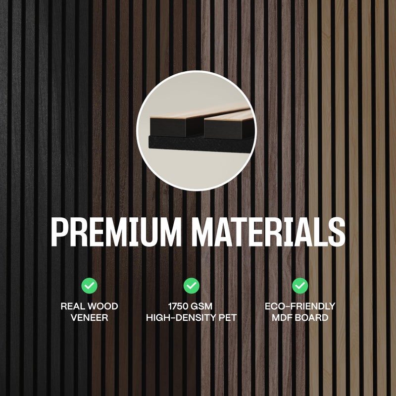 COREMINDED Samples-Pack Acoustic Slat Wall Panels - Soundproof Wood Paneling for Interior Decor - Image 4