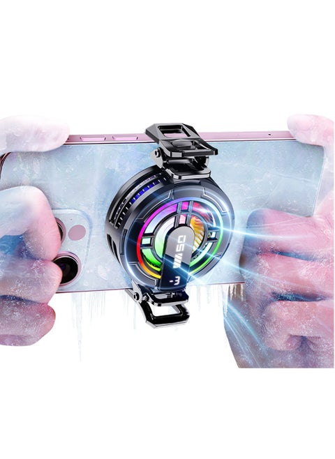 Magnetic Cell Phone Cooler, Joyelink RGB Phone Cooling Fan Portable Lightweight Mobile Phone Cooling Fan, Phone Radiator with Larger Cooling Area for Phone/Tablet/IPad
